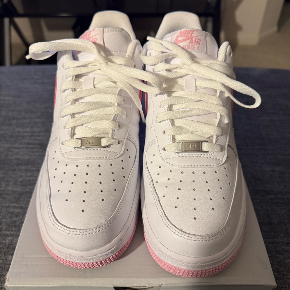 Men’s Pink & White Air Force 1s